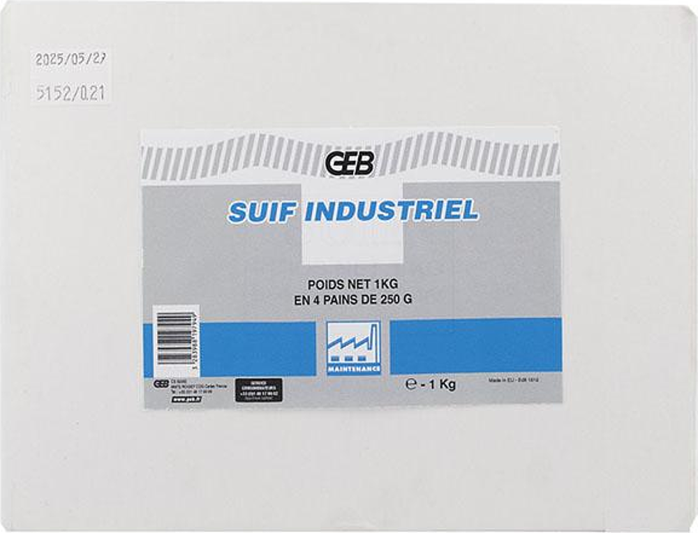 SUIF INDUSTRIEL Paquet de 1 kg (4 pains de 250 g)