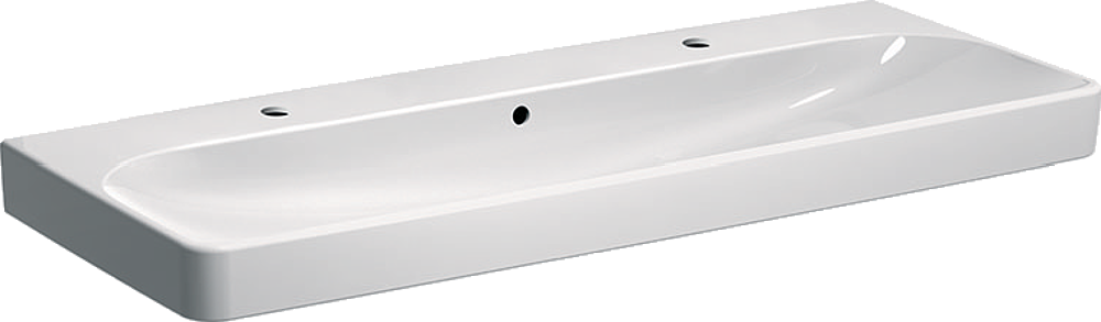 Lavabo Geberit Smyle Square, 120x48cm, Trou de rob.à gauche et à droite, Blc