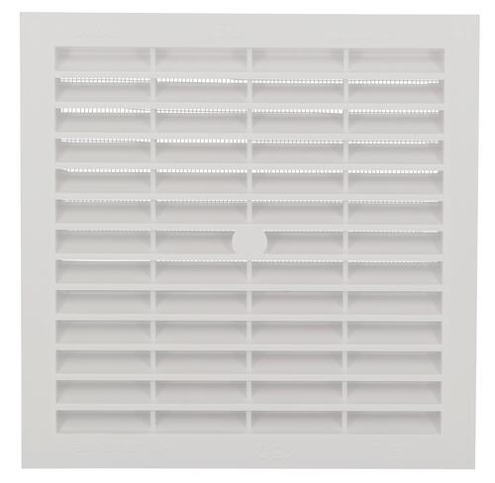 Grille d'aération carrée intérieure et extérieure blanche. 179x179