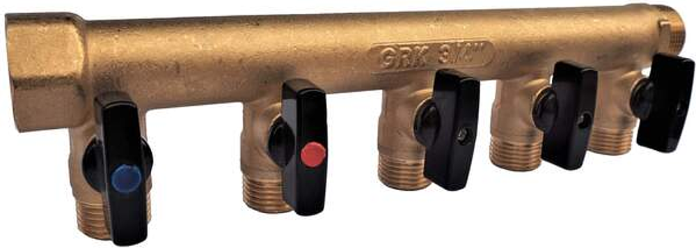 Collecteur de Distribution MF 3/4  – avec Mini-Vannes Intégrées Mâle 1/2  (Entraxe 50mm)