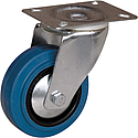 Roulette 100mm pivotante  caout. bleu charge admissible 150kg