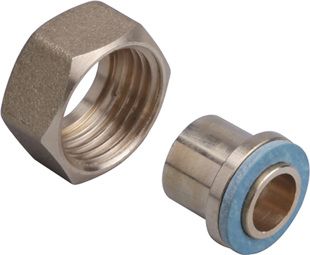 Raccord LB-Cuivre 1/2 14mm (2) avec écrou et joint