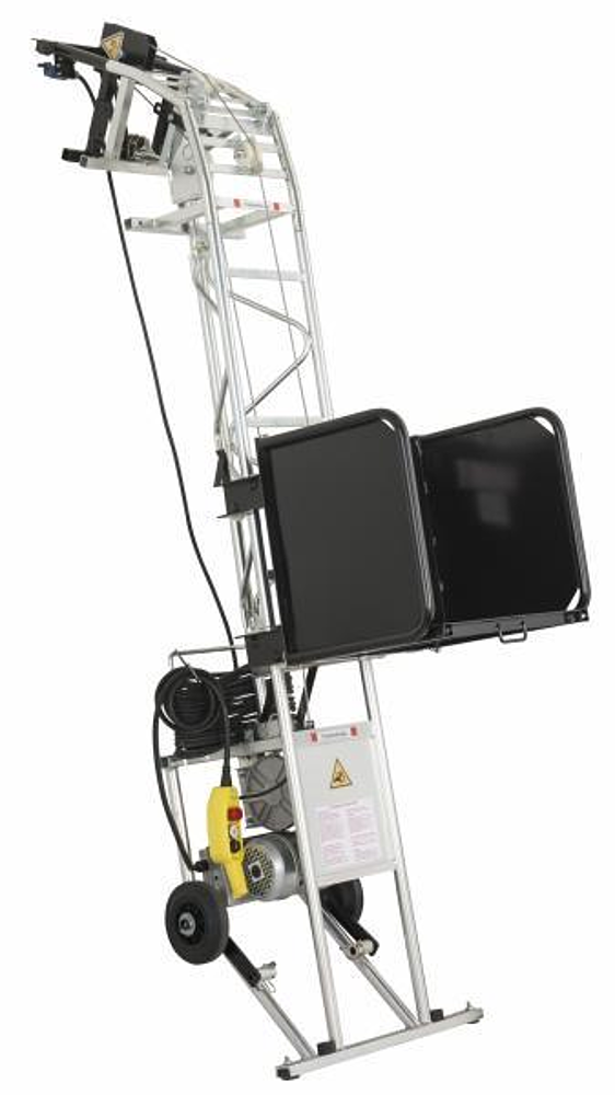 Monte-matériaux à échelles acier 20 m avec plateau couvreur 120 L