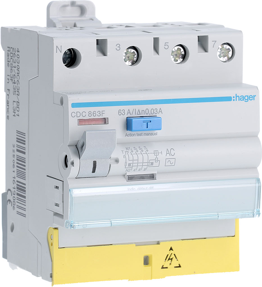 Inter dif 3P+N 63A 30mA AC BD