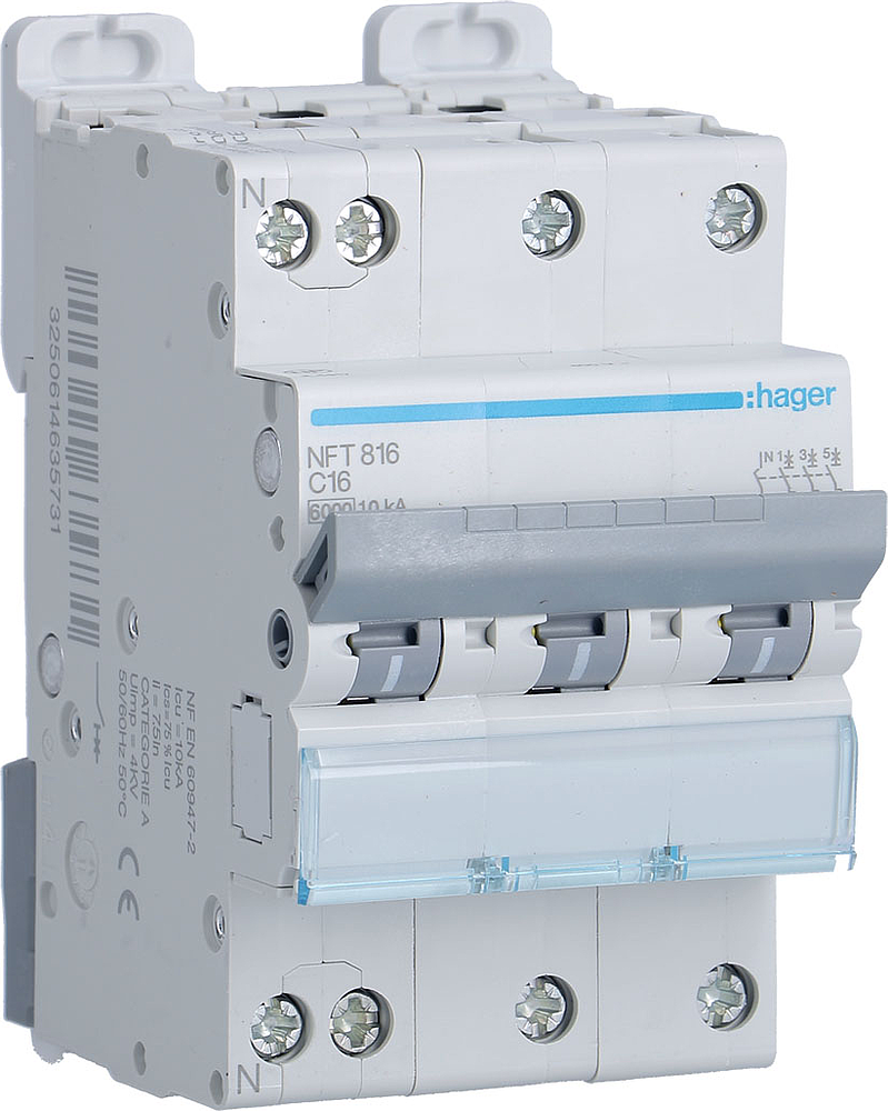 Disj.3P+N 6-10kA C-16A 3m