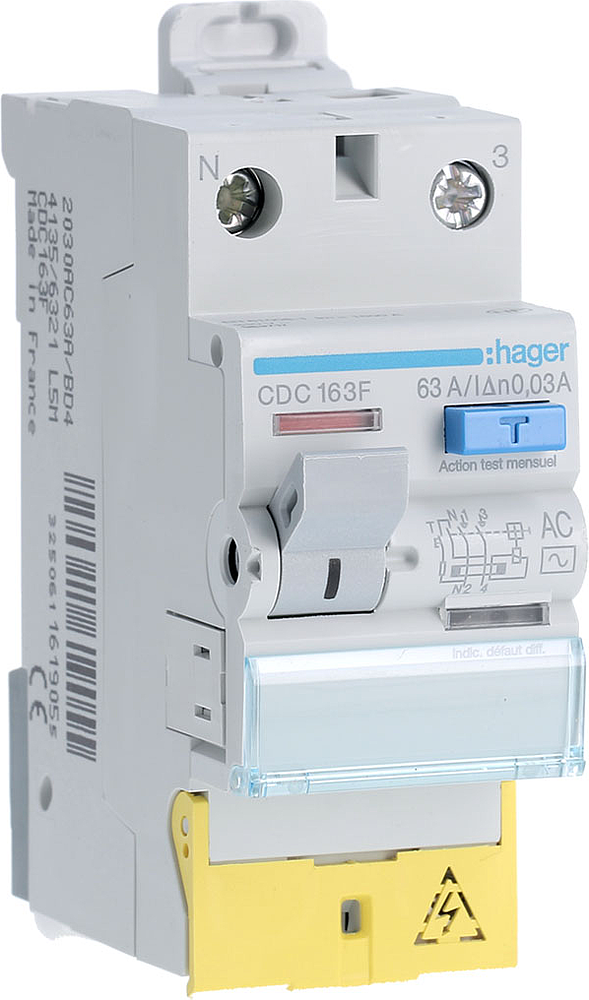 Inter dif 1P+N 63A 30mA AC BD