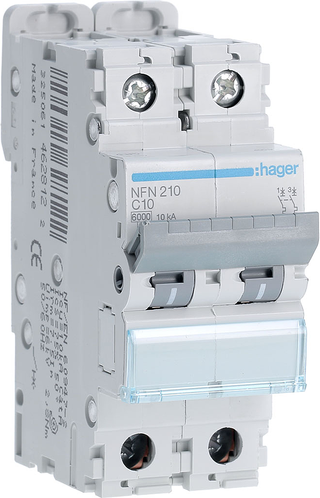 Disj.2P 6-10kA C-10A 2m