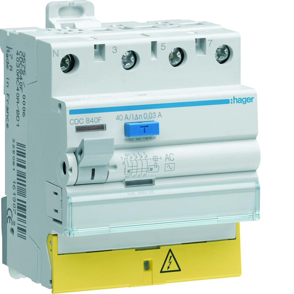 Inter dif 3P+N 40A 30mA AC BD