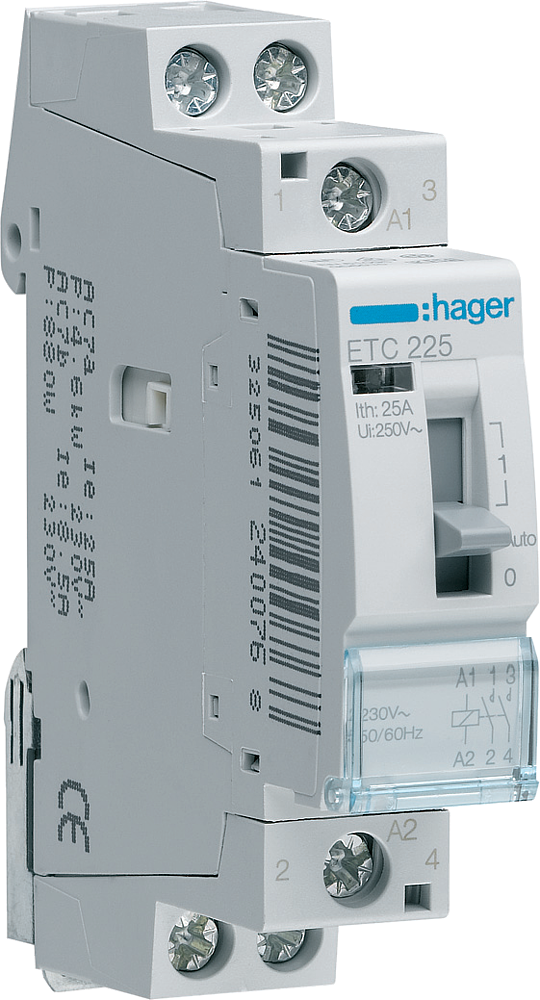 Contact J/N 25A, 2F, 230V