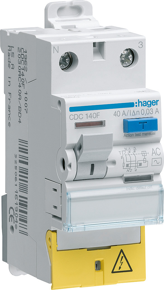 Inter dif 1P+N 40A 30mA AC BD