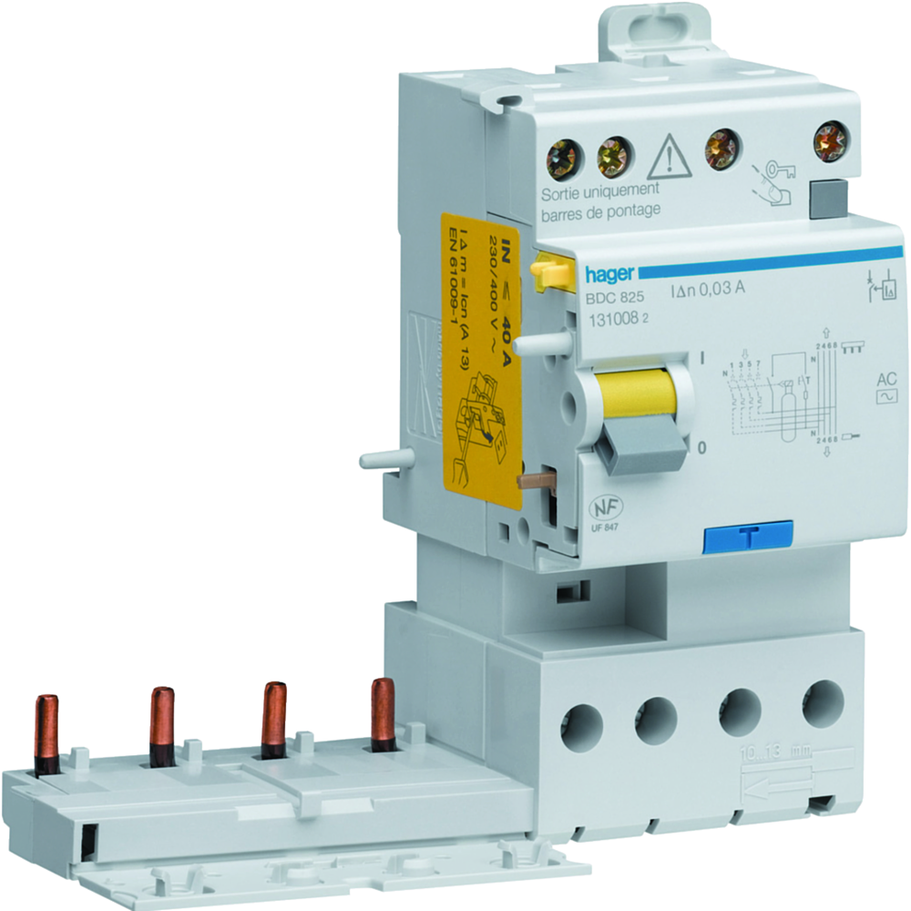 Bloc dif 2xsortie 4P 25A 30mA AC