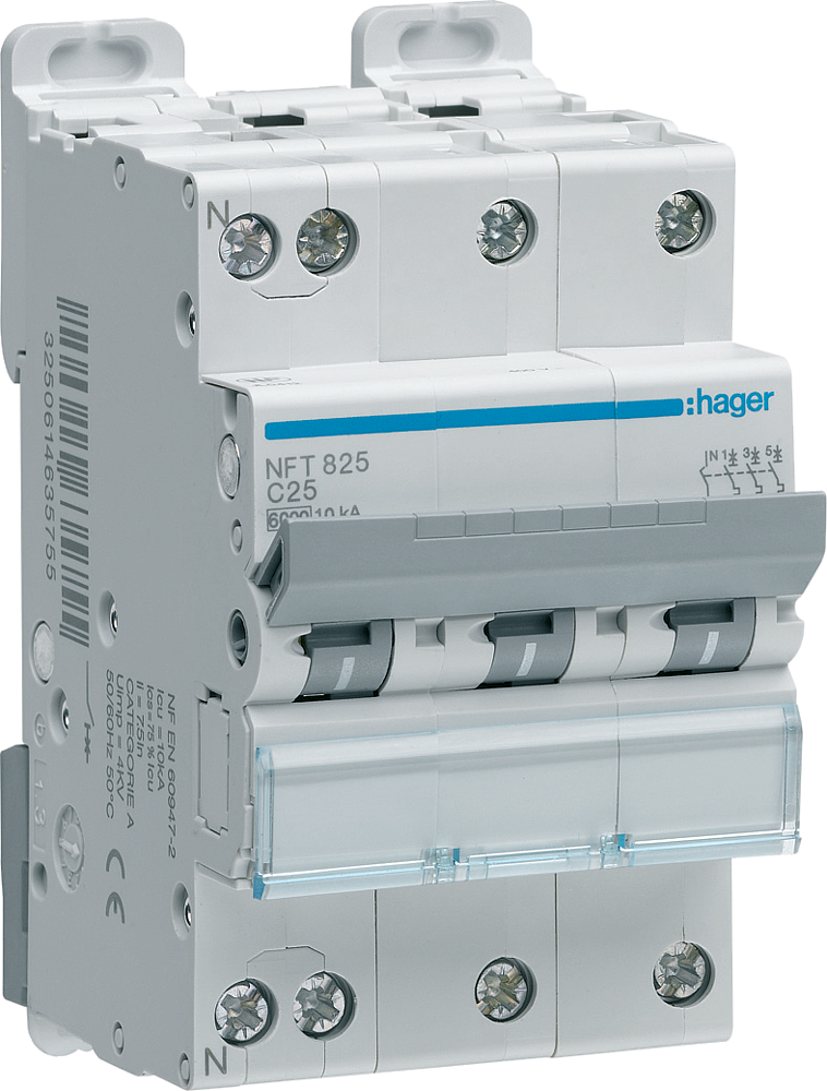 Disj.3P+N 6-10kA C-20A 3m
