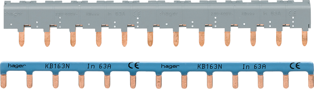 Barres pontage 3P+N 63A 12 mod