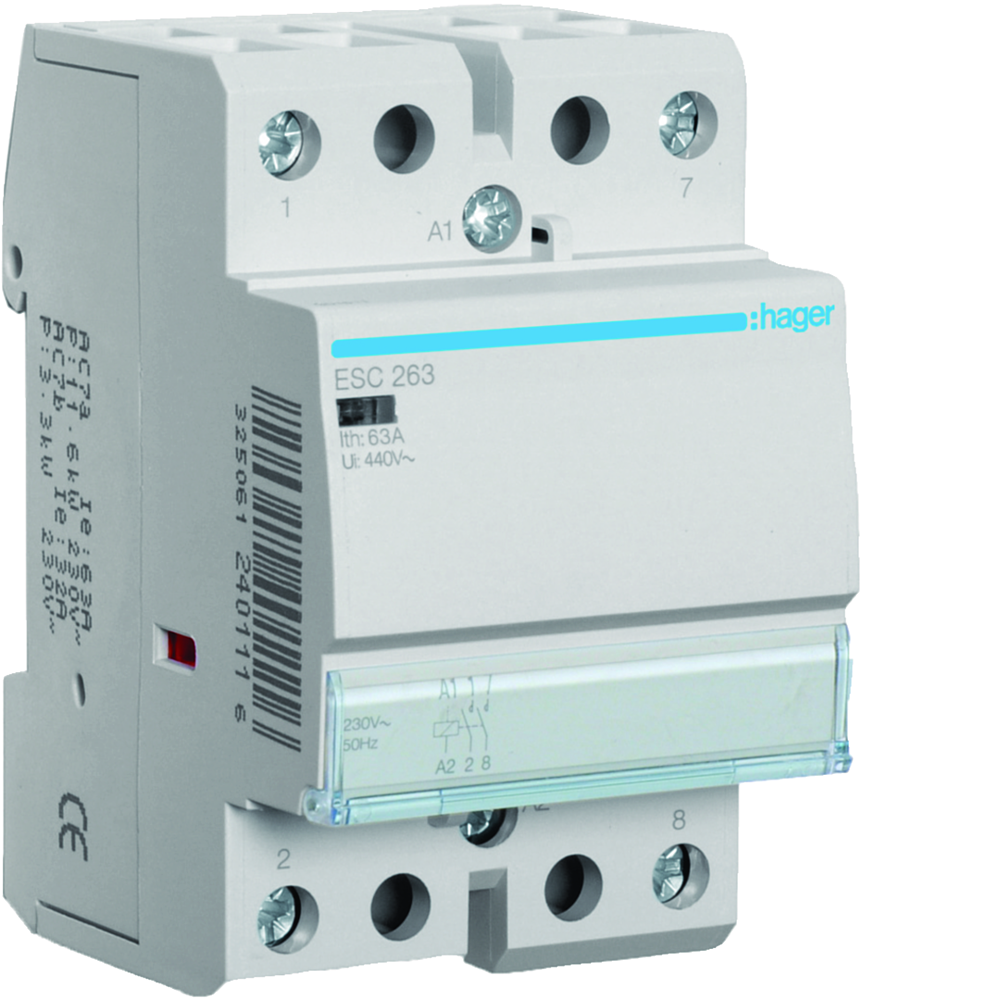 Contact 63A, 2F, 230V