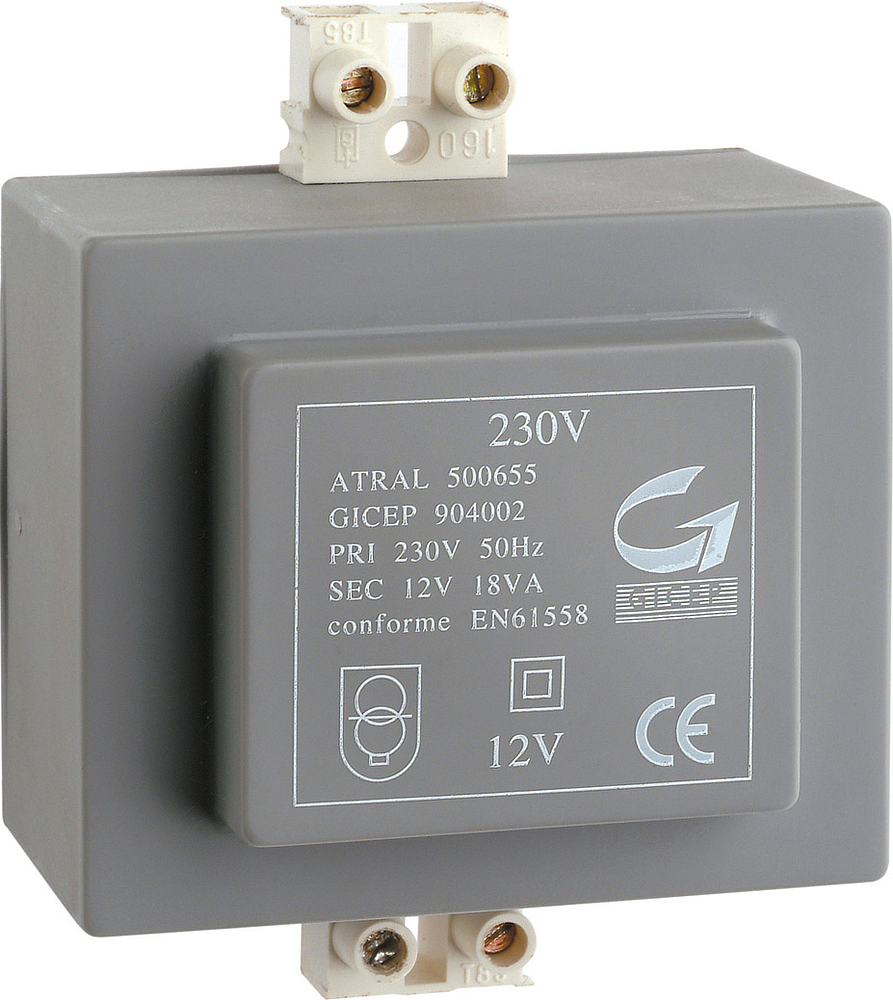 Transformateur 230V, 12V 18VA