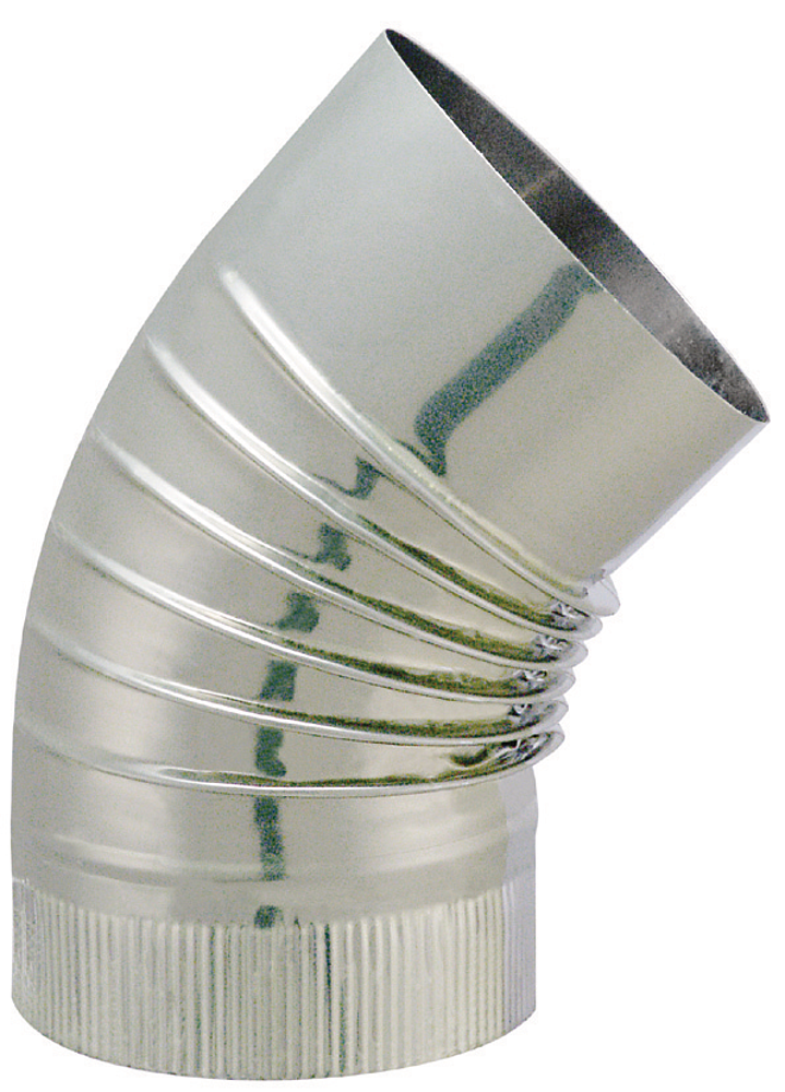 Coude Inox (304) Fumisterie plissé 45°