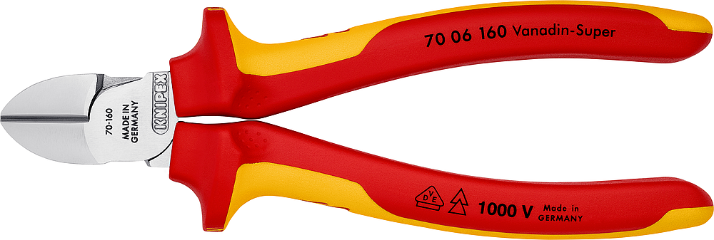 Pince coupante de côté chromé 160 mm isolée 1000 V