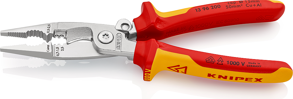 Pince multifonctions 6 outills en 1 chromée 200 mm isolée 1000 V