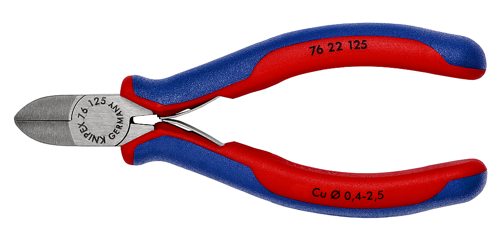 Pince coupante diagonale electromecanique polie forme 2 125mm KNIPEX
