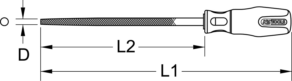 Lime ronde bâtarde emmanchée, L.250 mm