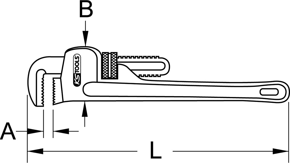Clé serre-tubes type STILLSON, 18'' - 450 mm