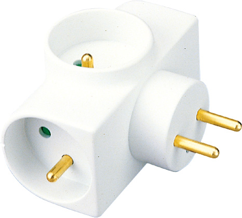 PRISE TRIPLE 10/16Amp 3X2P+T PLAST BLANC