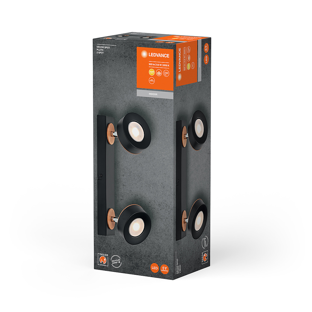 Spot Pluto 10W/830 duo Noir