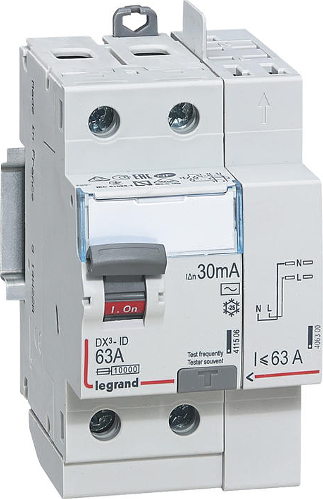 INTERRUPTEUR DIFFÉRENTIEL DX3 63A 30MA TYPE AC 2P AUTO/AUTO 230V