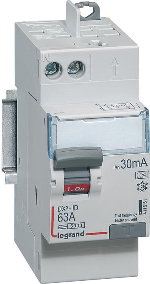 INTERRUPTEUR DIFFÉRENTIEL DX3 63A 30MA TYPE A 2P VIS/AUTO 230V