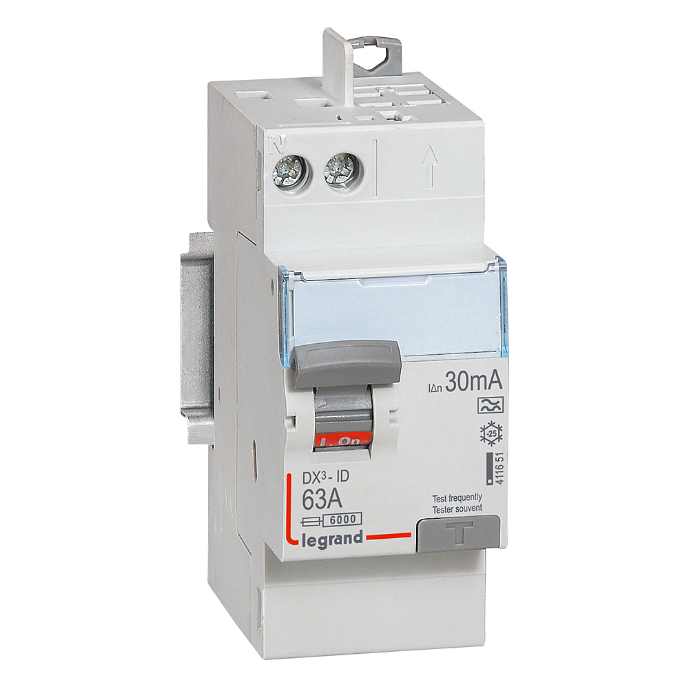 INTERRUPTEUR DIFFÉRENTIEL DX3 63A 30MA TYPE A 2P VIS/AUTO 230V