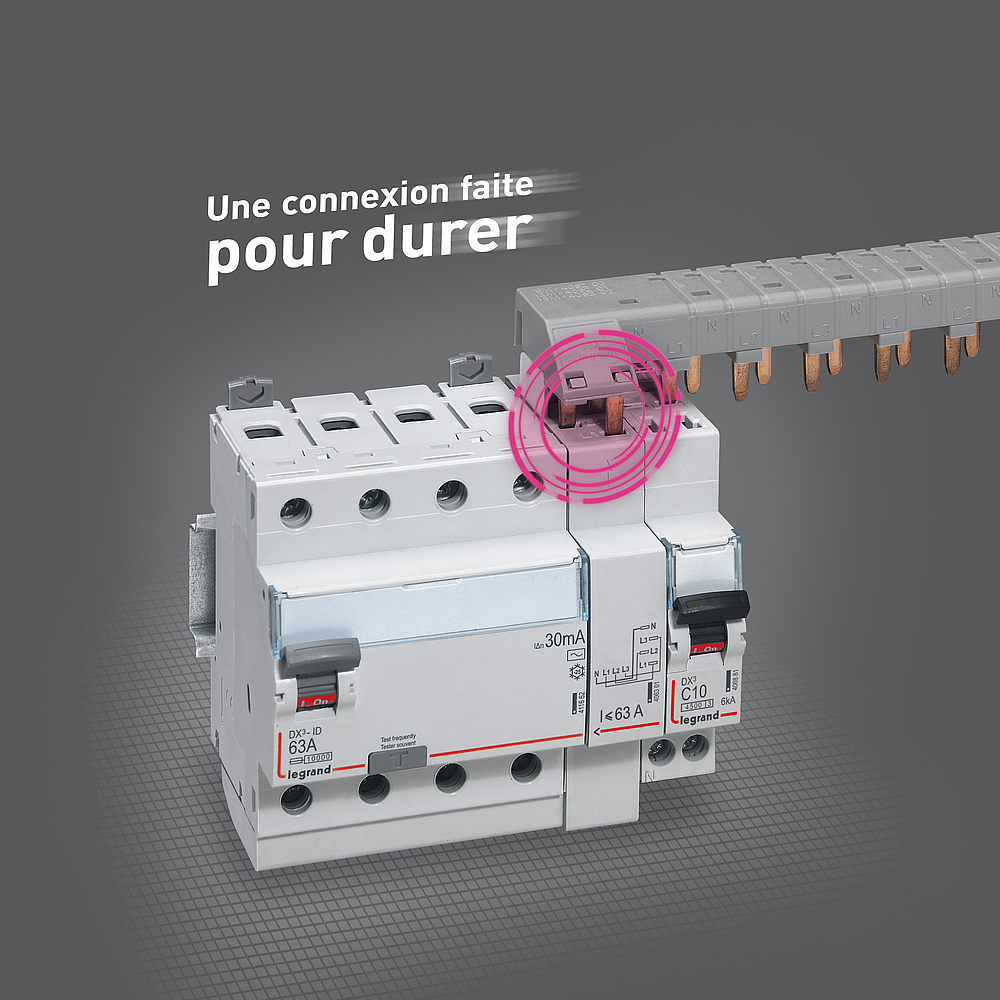 INTERRUPTEUR DIFFÉRENTIEL DX3 63A 30MA TYPE AC 4P VIS/VIS 400V 4M