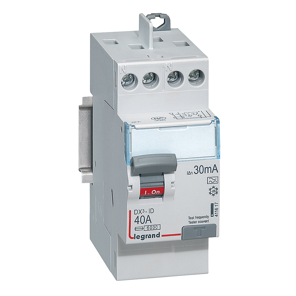 INTERRUPTEUR DIFFÉRENTIEL DX3 40A 30MA TYPE A 2P VIS/VIS 230V