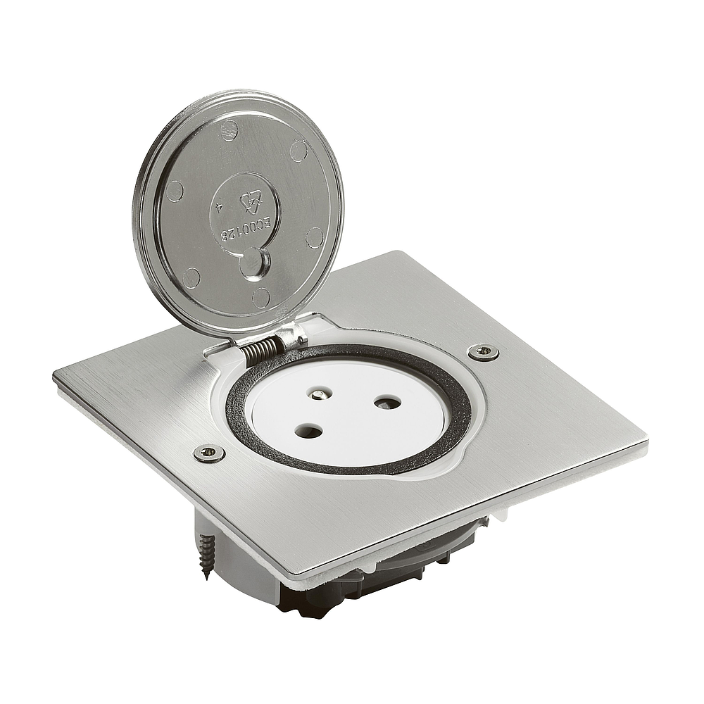 2P+T FB SOL CARRE INOX BROSSE