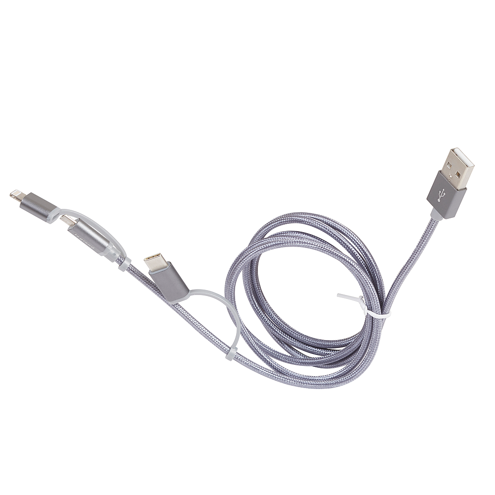 CABLE 3EN1 MICROUSB/USBC/LIGHT