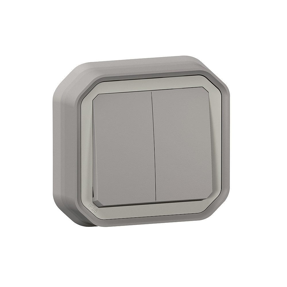 CDE DOUBLE 10AX GRIS ENCASTRE