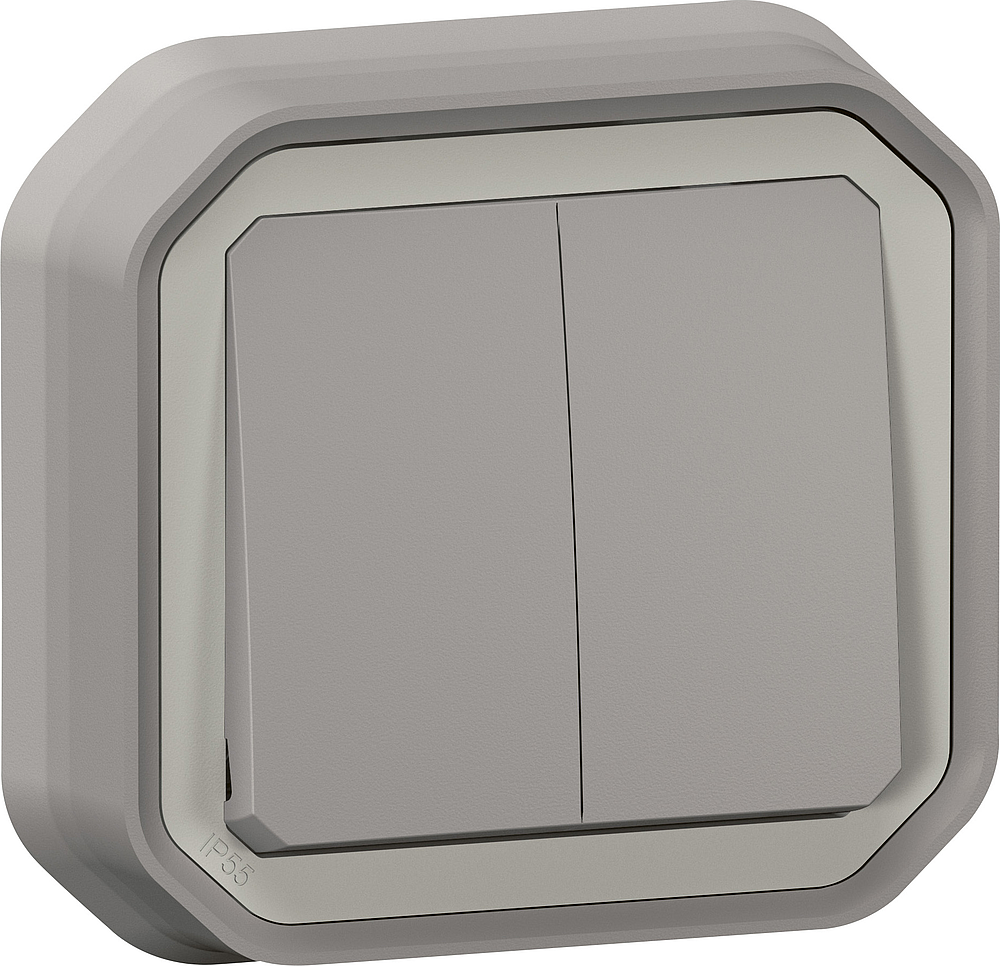 CDE DOUBLE 10AX GRIS ENCASTRE