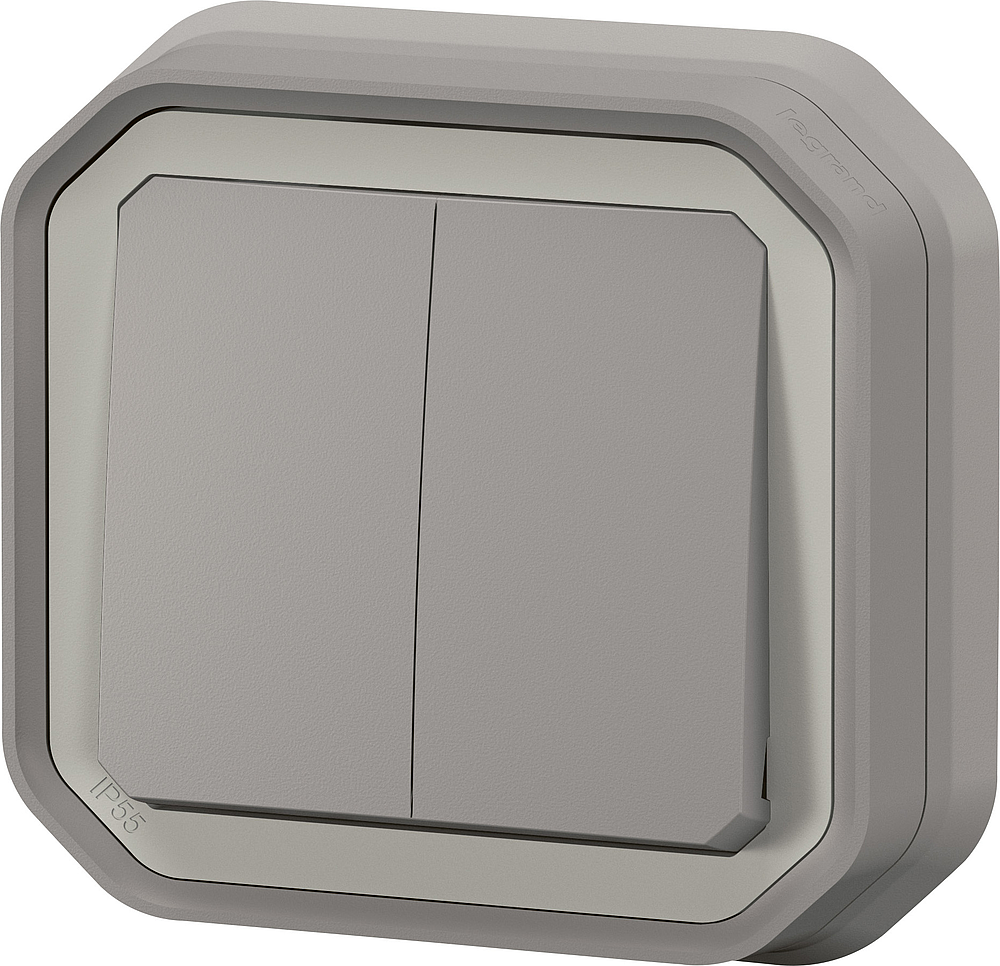 CDE DOUBLE 10AX GRIS ENCASTRE