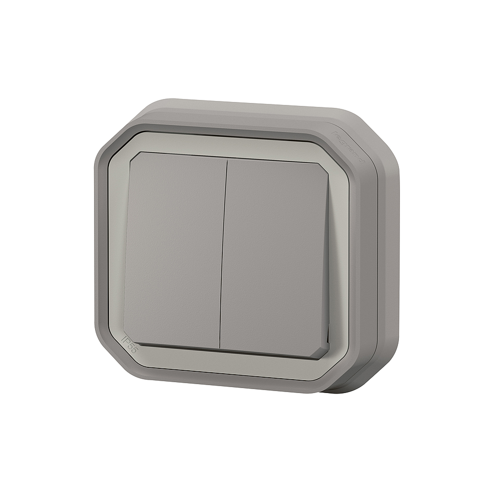 CDE DOUBLE 10AX GRIS ENCASTRE