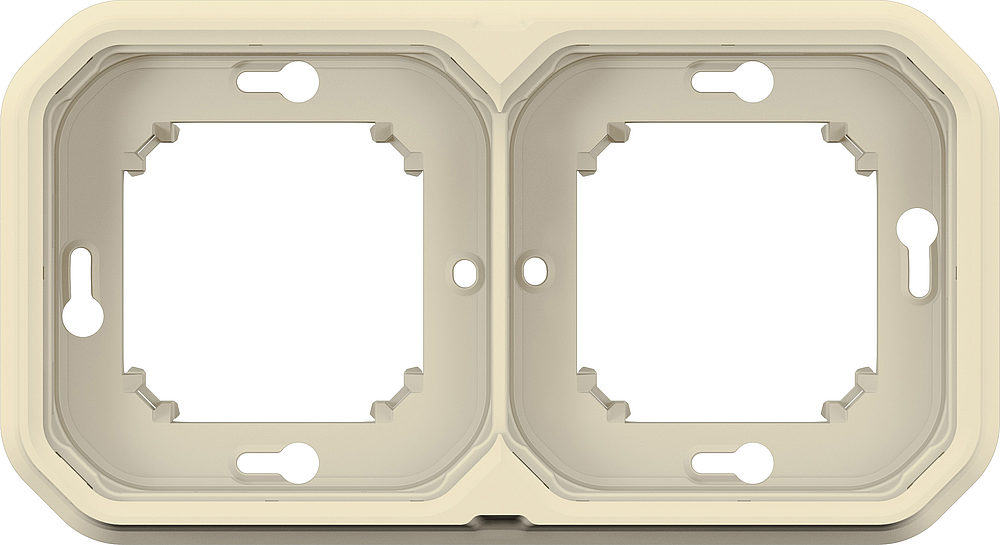 SUPPORT ENCASTRE 2P H/V BEIGE