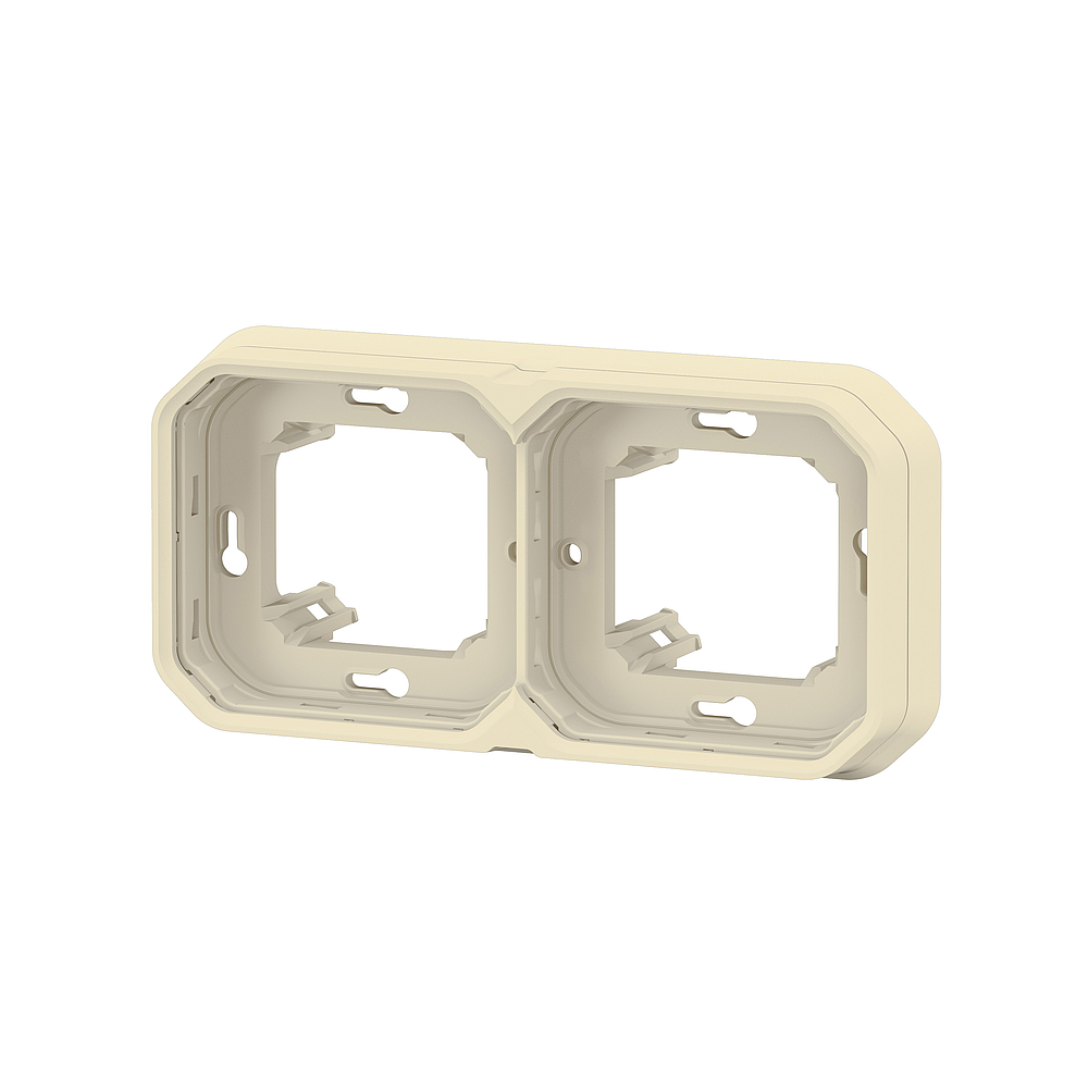 SUPPORT ENCASTRE 2P H/V BEIGE