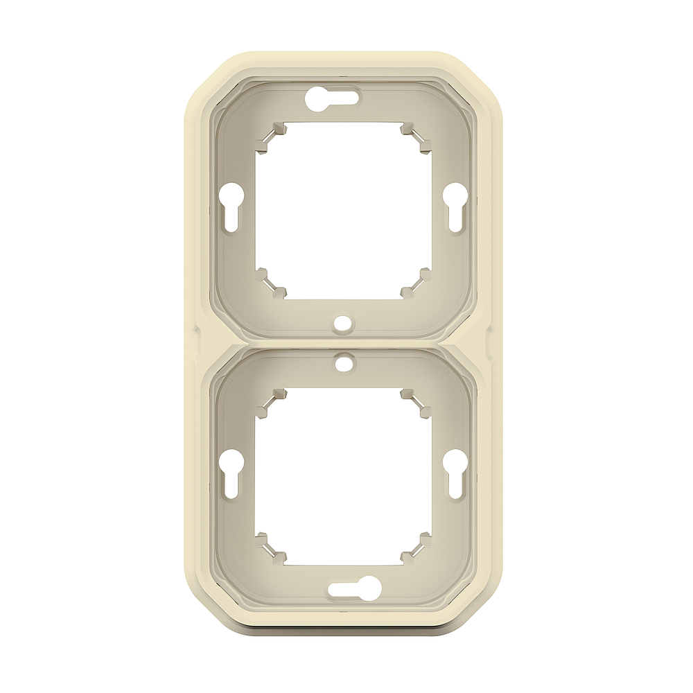 SUPPORT ENCASTRE 2P H/V BEIGE