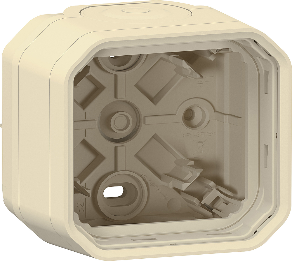 BOITIER 1P 2XEMBOUT 1E BEIGE