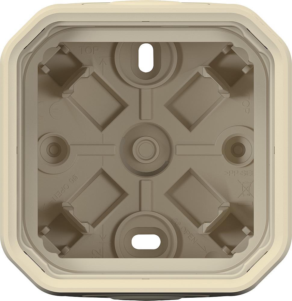 BOITIER 1P 2XEMBOUT 1E BEIGE