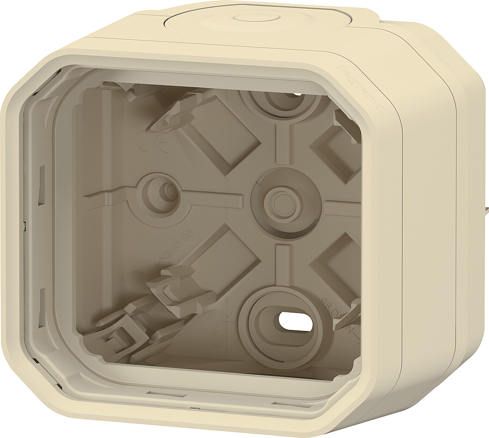 BOITIER 1P 2XEMBOUT 1E BEIGE
