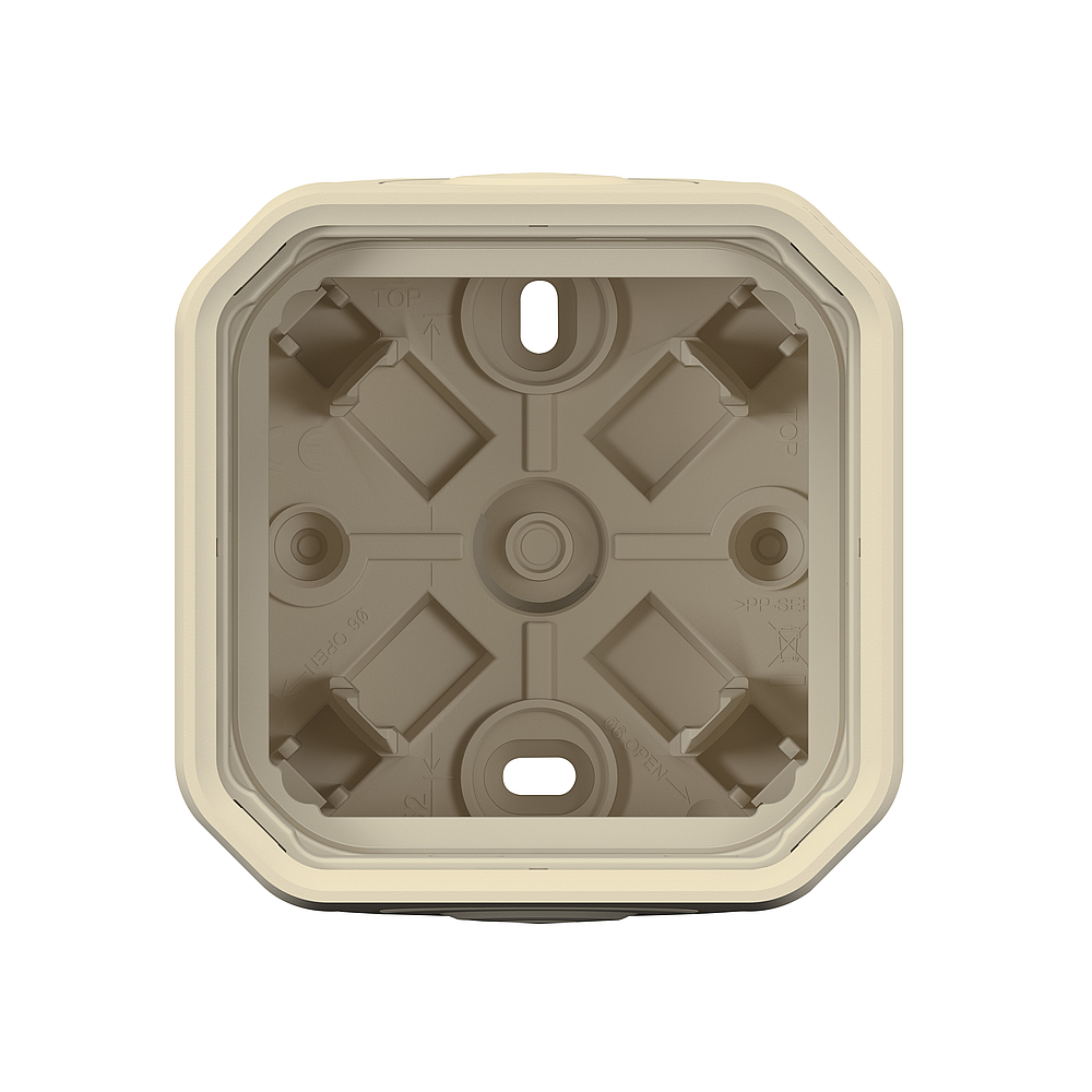BOITIER 1P 2XEMBOUT 1E BEIGE