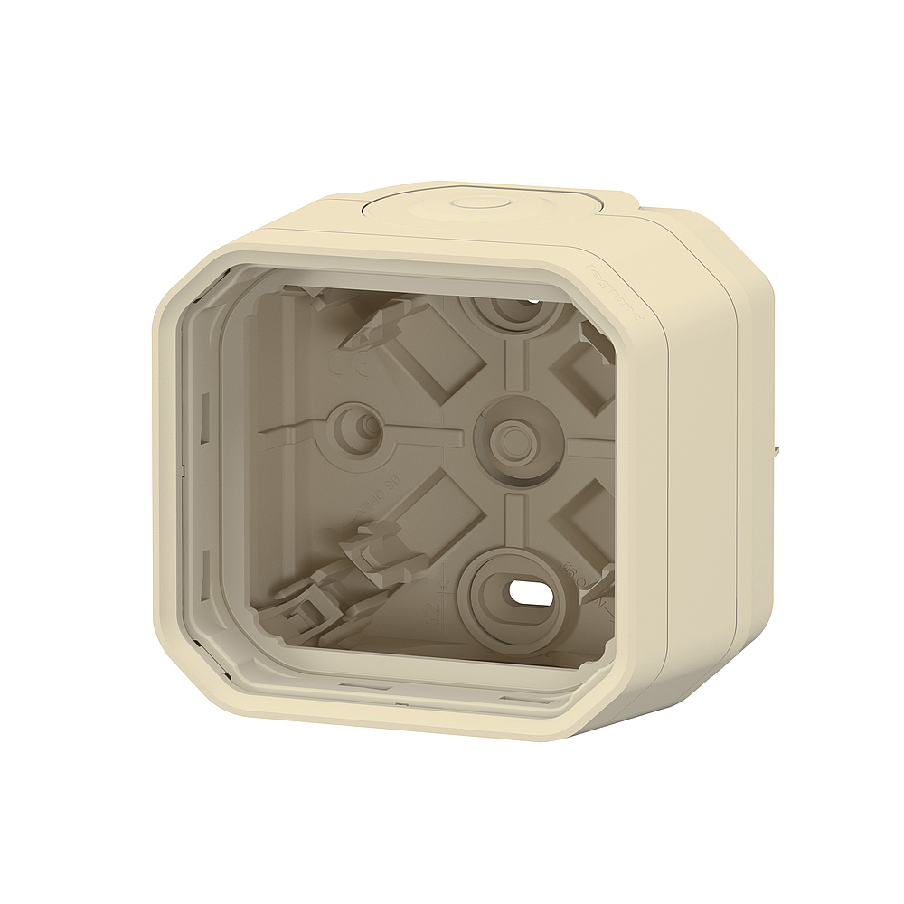 BOITIER 1P 2XEMBOUT 1E BEIGE