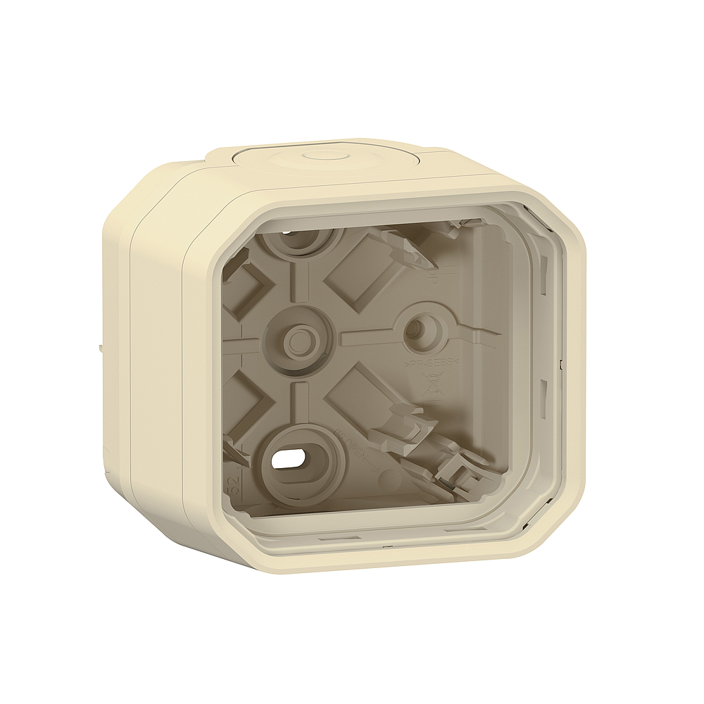BOITIER 1P 2XEMBOUT 1E BEIGE