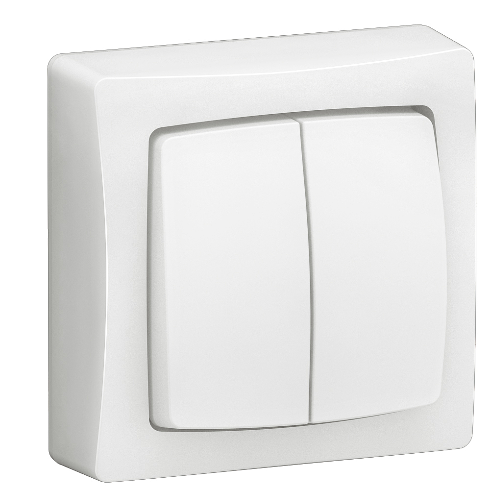 DOUBLE INTERRUPTEUR VA ET VIENT OU POUSSOIR BLANC 086020L