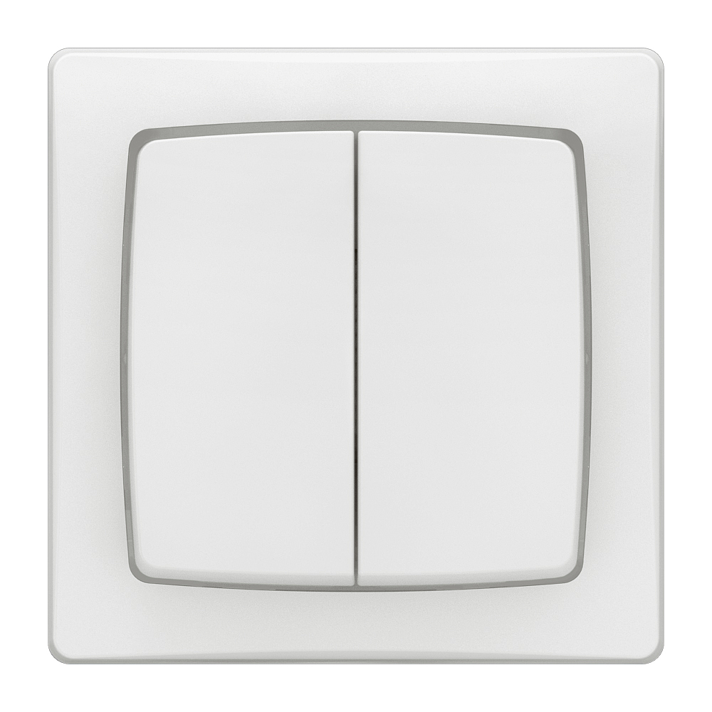 DOUBLE INTERRUPTEUR VA ET VIENT OU POUSSOIR BLANC 086020L
