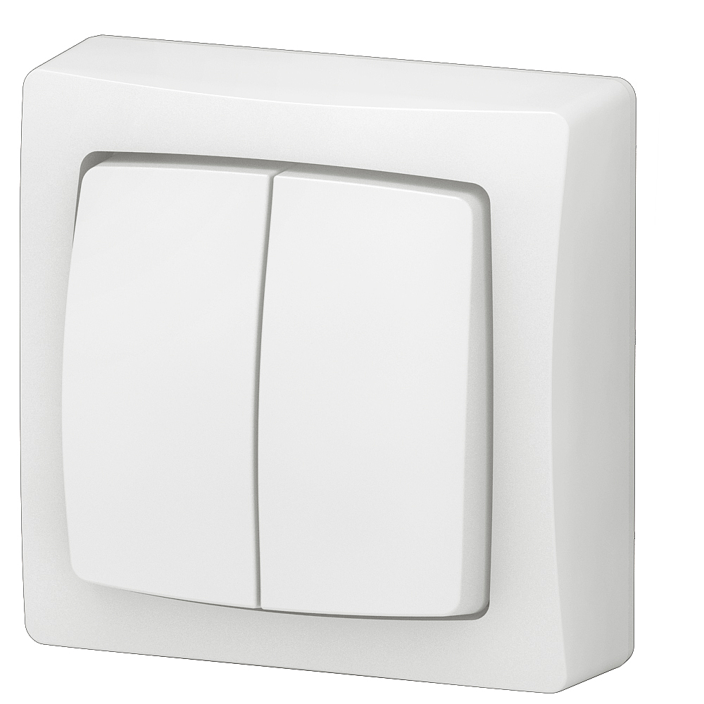 DOUBLE INTERRUPTEUR VA ET VIENT OU POUSSOIR BLANC 086020L